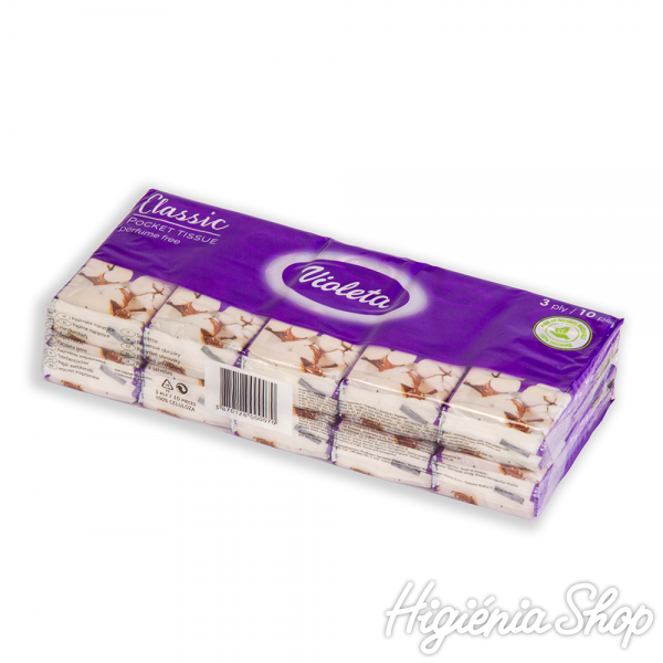 Classic Papírzsebkendő 10x10 db Illatmentes