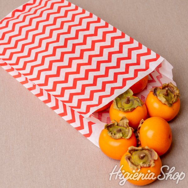 BontaBag 1 kg-os papírtasak piros cikk-cakk design mintával - 200 db