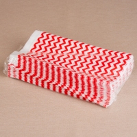 BontaBag 1 kg-os papírtasak piros cikk-cakk design mintával - 200 db