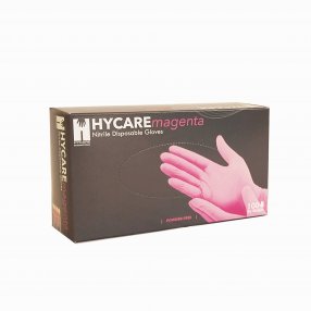 Púdermentes kesztyű nitril L-es méret pink (100 db)